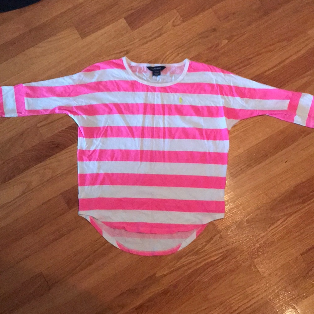 Ralph Lauren pink and white striped top